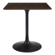 round dining table and 4 chairs set Modway Furniture Bar and Dining Tables Black Cherry Walnut