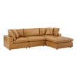 grey right facing sectional Modway Furniture Sofas and Armchairs Tan