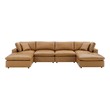 blue velvet sofa with chaise Modway Furniture Sofas and Armchairs Tan