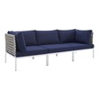 living room with sectional and chairs Modway Furniture Sofa Sectionals Tan Navy