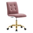 chair base with wheels Modway Furniture Gold Dusty Rose