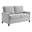 microfiber sofa with chaise Modway Furniture Sofas and Armchairs Light Gray