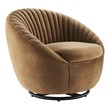 leather swivel lounge chair and ottoman Modway Furniture Sofas and Armchairs Black Cognac