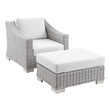 chair to lounger Modway Furniture Bar and Dining Light Gray White