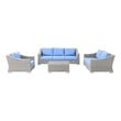 white aluminum patio dining set Modway Furniture Sofa Sectionals Light Gray Light Blue