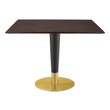 small round kitchen table Modway Furniture Bar and Dining Tables Gold Cherry Walnut