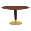 pedestal table black Modway Furniture Bar and Dining Tables Gold Walnut