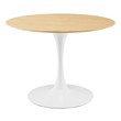 round table with round chairs Modway Furniture Bar and Dining Tables White Natural