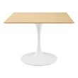 round dining room table and chairs Modway Furniture Bar and Dining Tables White Natural