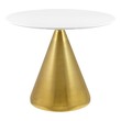 circular dining table extendable Modway Furniture Bar and Dining Tables Gold White