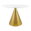 modern coastal round dining table Modway Furniture Bar and Dining Tables Gold White