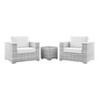 four piece outdoor furniture Modway Furniture Sofa Sectionals Light Gray White