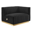 all black sectional couch Modway Furniture Sofas and Armchairs Gold Black