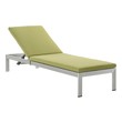 Outdoor Beds Modway Furniture Shore Silver Peridot EEI-5547-SLV-PER 889654945345 Daybeds and Lounges Black ebonySilver Aluminum Frame Aluminum Alumin Aluminum Chaise Chair 