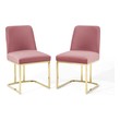 grey wooden dining table and chairs Modway Furniture Dining Chairs Gold Dusty Rose