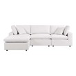 black leather sectional with pull out bed Modway Furniture Bar and Dining White