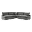 leather lounge sectional Modway Furniture Bar and Dining Charcoal