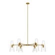 5 lamp chandelier Modway Furniture Ceiling Lamps Chandelier Clear Satin Brass