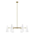 chandelier pendant lamp Modway Furniture Ceiling Lamps Opal Satin Brass