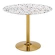 table & 4 chairs Modway Furniture Bar and Dining Tables Gold White