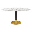 grey marble dining table Modway Furniture Bar and Dining Tables Gold White