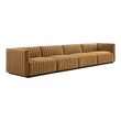 brown sectional living room Modway Furniture Sofas and Armchairs Sofas and Loveseat Black Cognac
