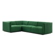 velvet sectional chaise Modway Furniture Sofas and Armchairs Black Emerald