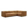 blue velvet sectional living room Modway Furniture Sofas and Armchairs Black Cognac
