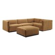 sectional with sleeper bed Modway Furniture Sofas and Armchairs Black Cognac