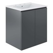 double bathroom vanity with storage tower Modway Furniture Vanities Gray White