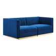 black velvet couch sectional Modway Furniture Sofas and Armchairs Navy