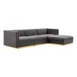 small brown sectional couch Modway Furniture Sofas and Armchairs Gray