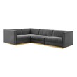 sectional couch clearance Modway Furniture Sofas and Armchairs Gray