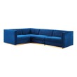 leather lounge sectional Modway Furniture Sofas and Armchairs Navy