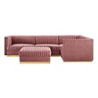 leather sleeper sectional Modway Furniture Sofas and Armchairs Dusty Rose