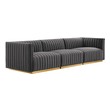 small sleeper sectional Modway Furniture Sofas and Armchairs Gold Gray
