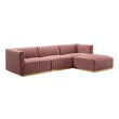 big sectionals for sale Modway Furniture Sofas and Armchairs Gold Dusty Rose