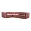 soft sectional with chaise Modway Furniture Sofas and Armchairs Gold Dusty Rose
