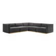 sectional couch with storage chaise Modway Furniture Sofas and Armchairs Gold Gray