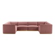 cool sectional couches Modway Furniture Sofas and Armchairs Gold  Dusty Rose