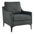 blue velvet lounge chair Modway Furniture Sofas and Armchairs Charcoal