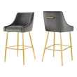 Modway Furniture Bar Chairs and Stools, Gold,Gray,Grey, Bar,Counter, Velvet, Bar and Counter Stools, 889654225362, EEI-6037-GRY