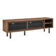 wood shelf under tv Modway Furniture Decor Walnut