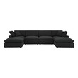 gray leather couch with chaise Modway Furniture Sofas and Armchairs Sofas and Loveseat Black