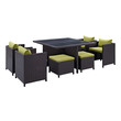 8 person outdoor table Modway Furniture Bar and Dining Espresso Peridot