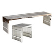 gray storage bench with arms Modway Furniture Benches and Stools Silver