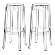 wood counter height bar stools with backs Modway Furniture Dining Chairs Clear