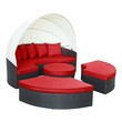 sunbrella 7 piece patio set Modway Furniture Daybeds and Lounges Espresso Red
