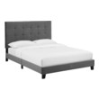 king size upholstered headboard and frame Modway Furniture Beds Gray