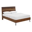 metal frame king bed frame with headboard Modway Furniture Beds Walnut